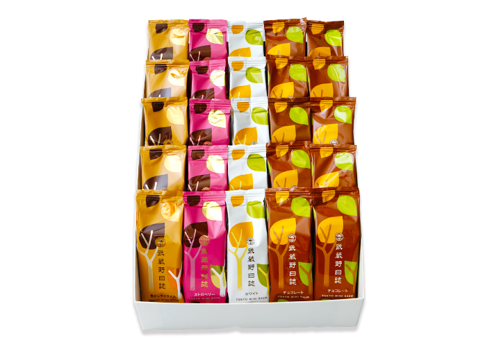 武蔵野日誌しあわせ（ﾁｮｺ･ﾎﾜｲﾄ･ｽﾄﾛﾍﾞﾘｰ･焦がしｷｬﾗﾒﾙ）25個入