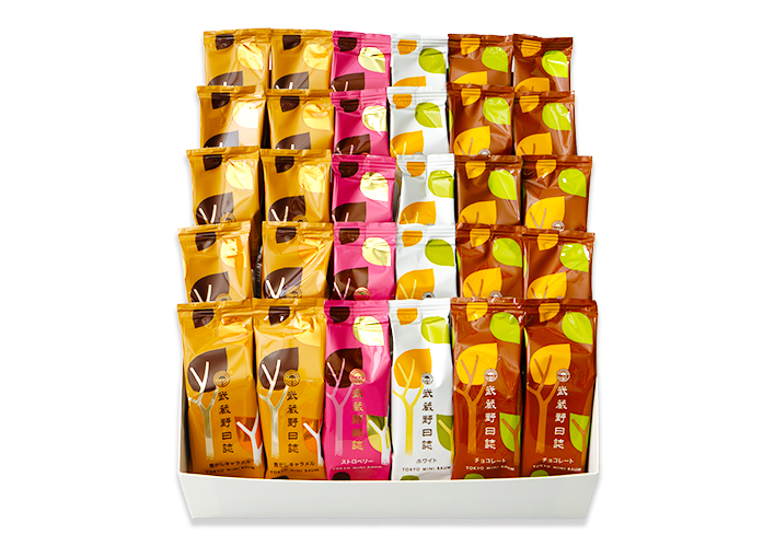 武蔵野日誌しあわせ（ﾁｮｺ･ﾎﾜｲﾄ･ｽﾄﾛﾍﾞﾘｰ･焦がしｷｬﾗﾒﾙ）30個入