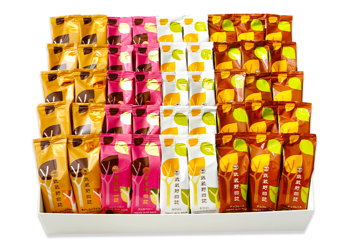 武蔵野日誌しあわせ（ﾁｮｺ･ﾎﾜｲﾄ･ｽﾄﾛﾍﾞﾘｰ･焦がしｷｬﾗﾒﾙ）45個入