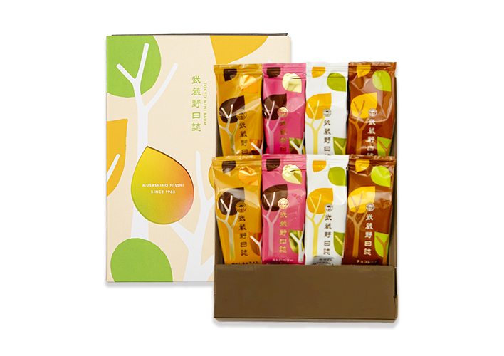 武蔵野日誌しあわせ（ﾁｮｺ･ﾎﾜｲﾄ･ｽﾄﾛﾍﾞﾘｰ･焦がしｷｬﾗﾒﾙ）8個入