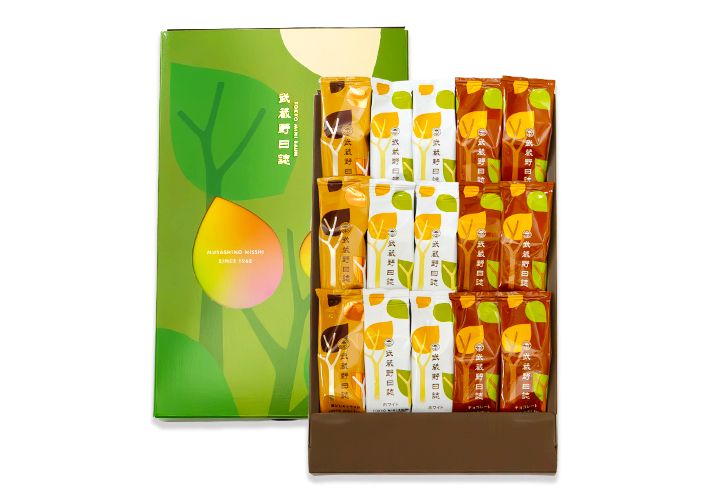 武蔵野日誌三昧[秋]（ﾁｮｺ･ﾎﾜｲﾄ･焦がしｷｬﾗﾒﾙ）15個入